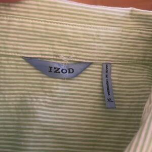 EUC Izod Green and White Button Down. XL